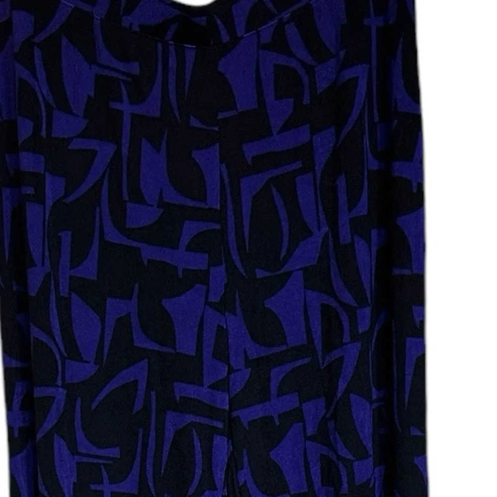 NWOT Chico's Purple and Black Abstract Print Wide Leg Pants